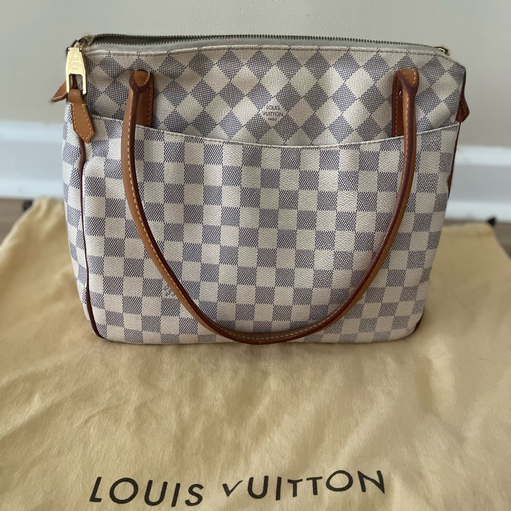 Louis Vuitton Damier Azur Canvas Brown and Cream Hobo Tote